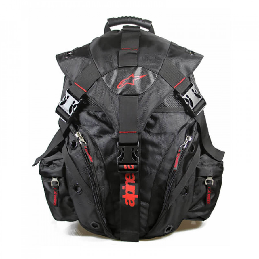 Моторюкзак c логотипом Alpinestars черно-красный